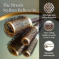 Vista 3 de Olivia Garden NanoThermic - Cepillo térmico redondo de cerámica + iones para cabello, no eléctrico, cepillo profesional para cabello normal a