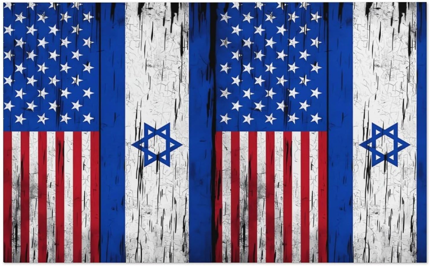 Israel & U.S. Flag Oversized Beach Towel Soft Absorbent Pool Bath Swim Towels for Adults Travel Vacation Gifts 130x80cm