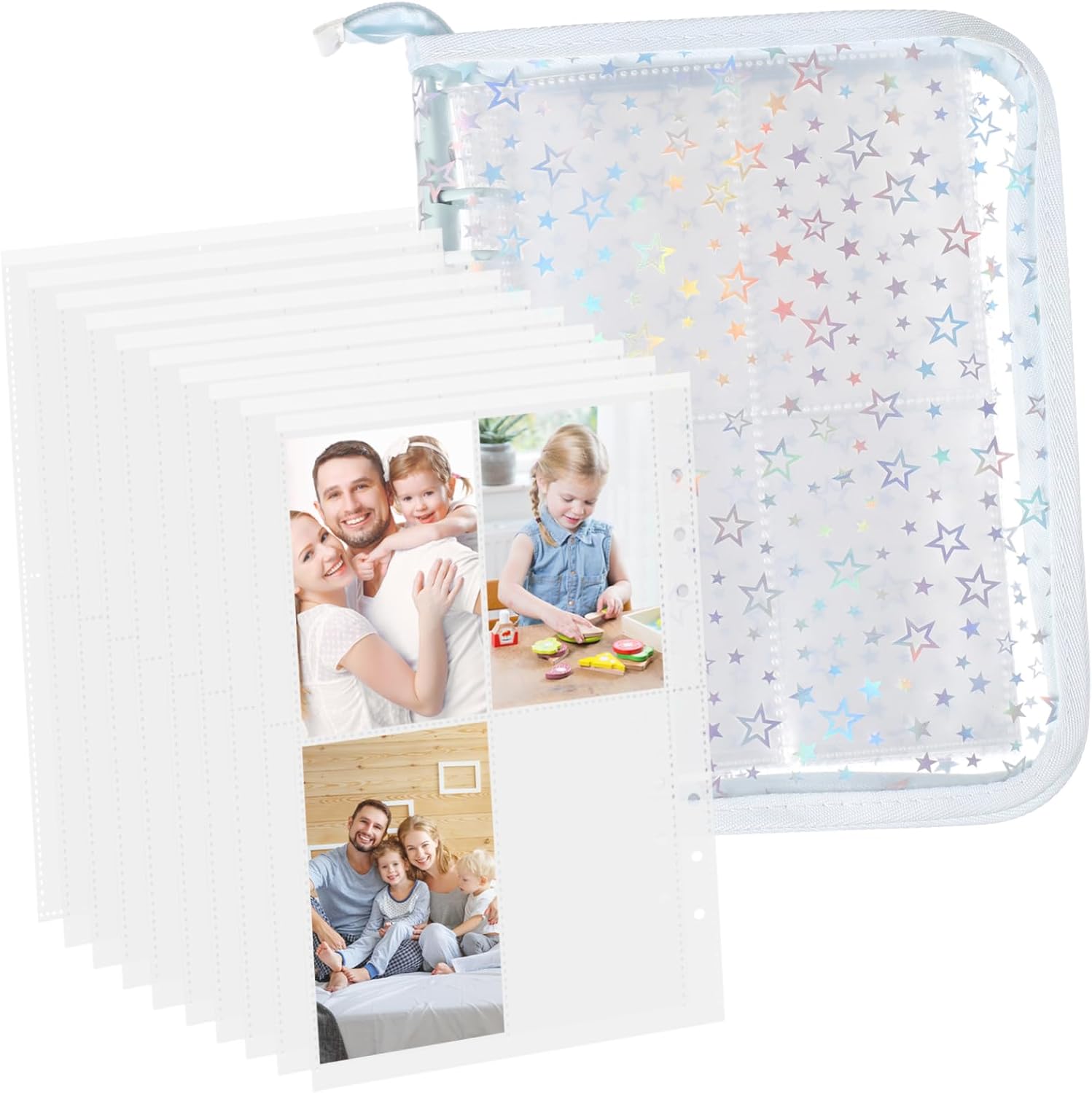ULTECHNOVO Zipper Photocard Binder Album Stylish Kpop Card Holder with Sleeves for Organizing and Displaying Kpop Photocards Keepsakes and Photos