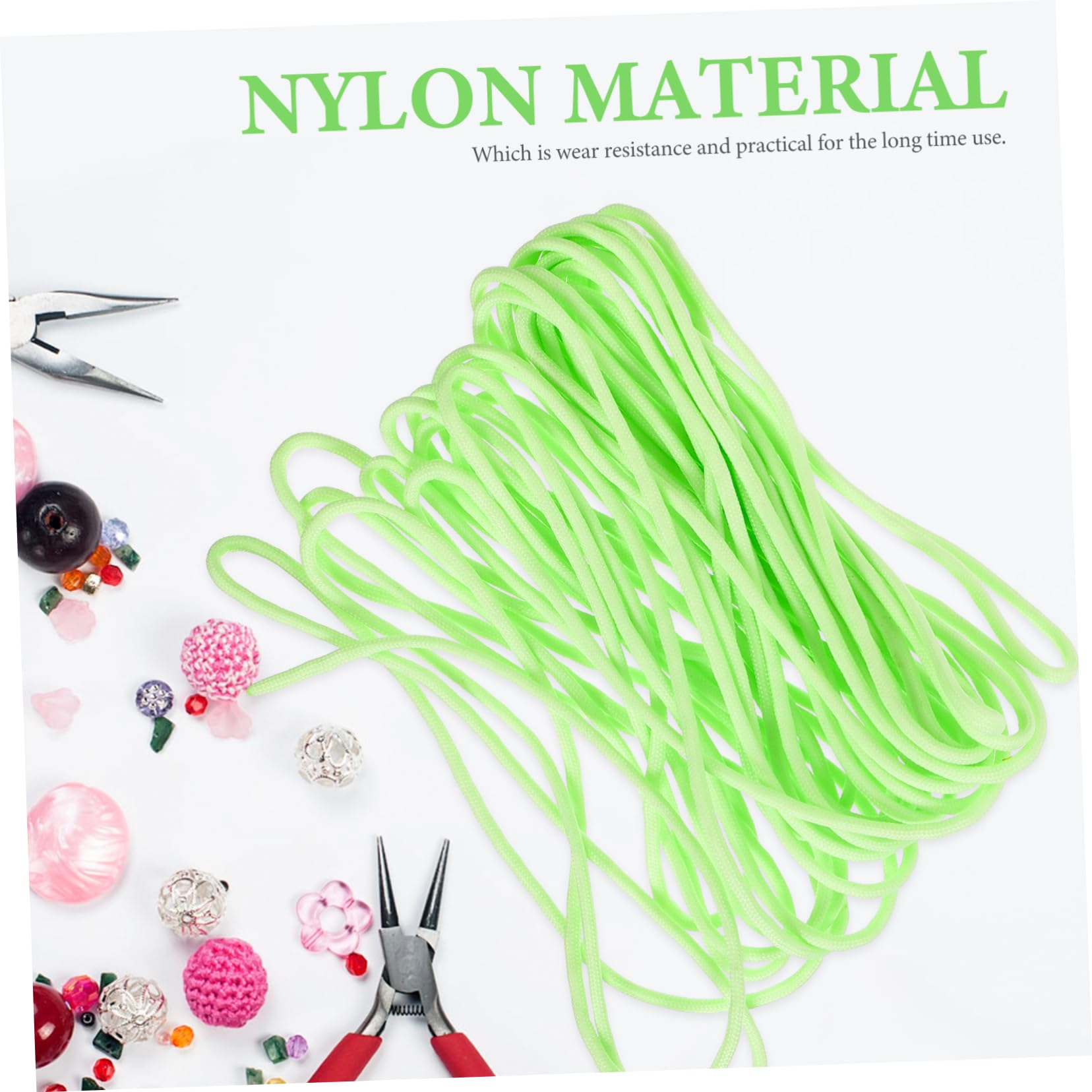 Housoutil 4 Stück 1 Im Dunkeln leuchtendes 7-adriges Paracord sicherungsseil sicherheitsseil elastisches Seil Fallschirmleine DIY liefert multifunktionales Regenschirmseil Nylon Light Green