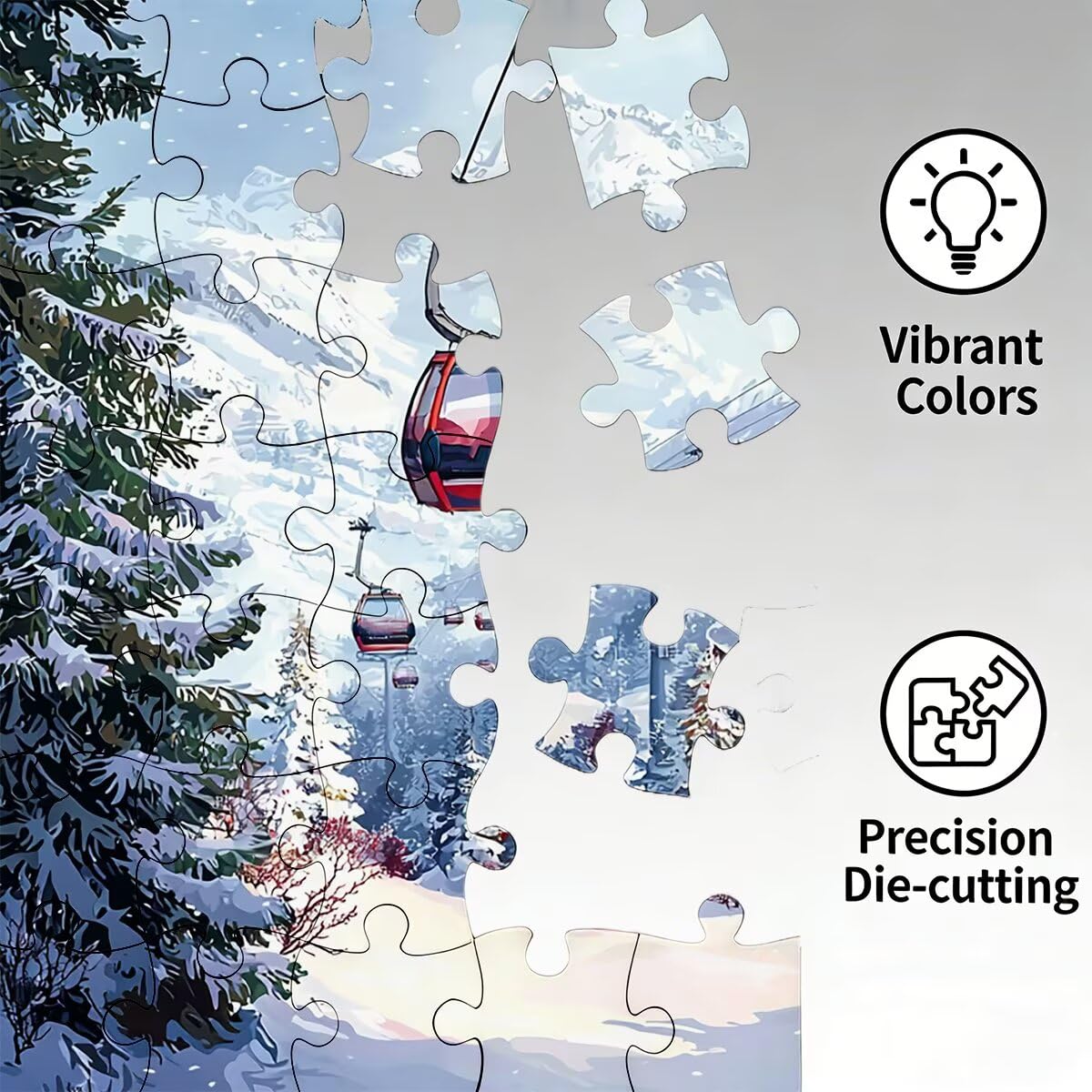 Puzzle 5000 elementów zimowych, puzzle krajobrazowe dla dorosłych, klasyczne puzzle gry edukacyjne do aktywności rodzinnej, najwyższej jakości drewniane puzzle z pudełkiem na prezent dla mężczyzn i