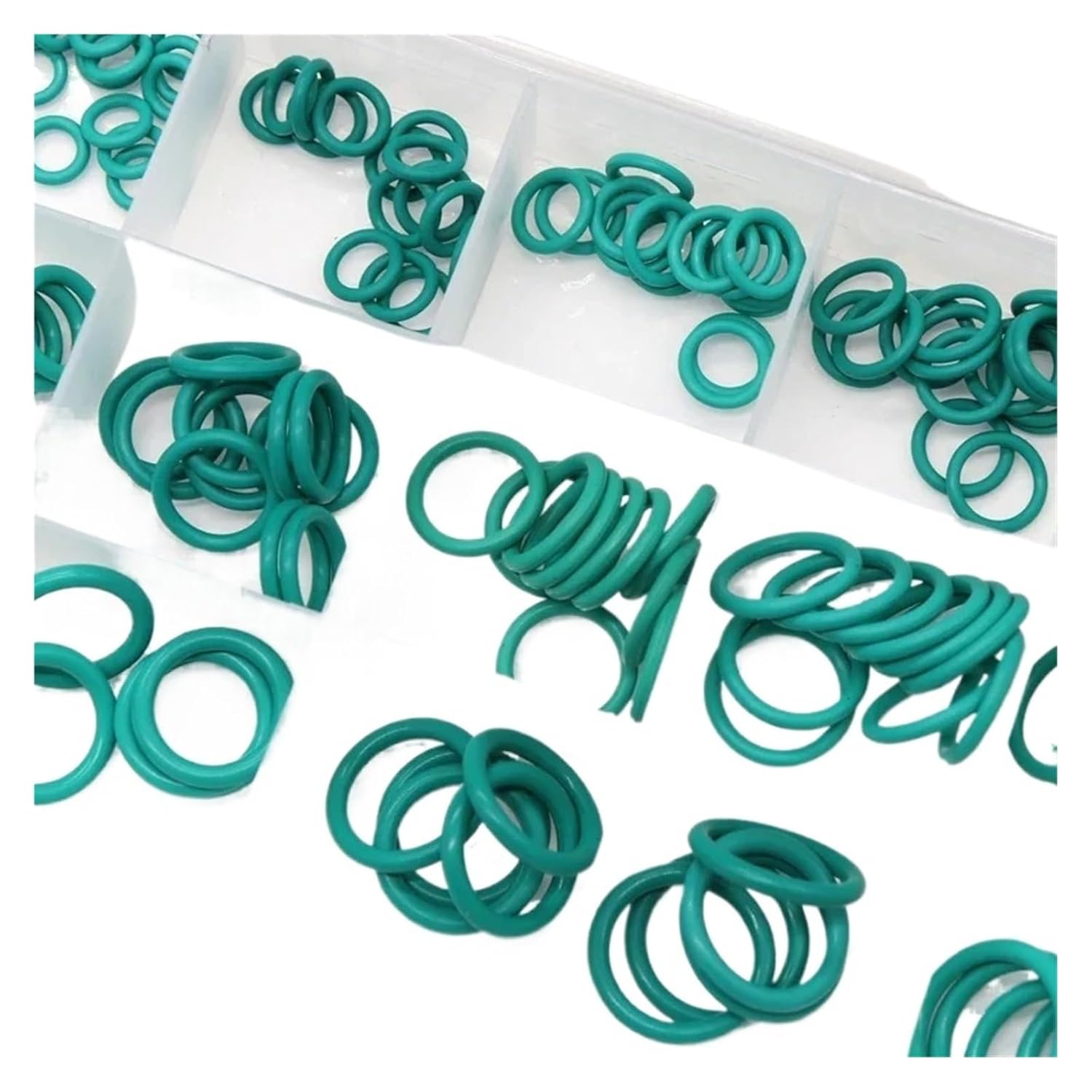 Boxed O Ring Set Rubber Washer Seals Assortment Red/Black/Green/Purple O-Ring Seals Set Fit Compatible Car Gasket (Color : 225Pcs VMQ Red)