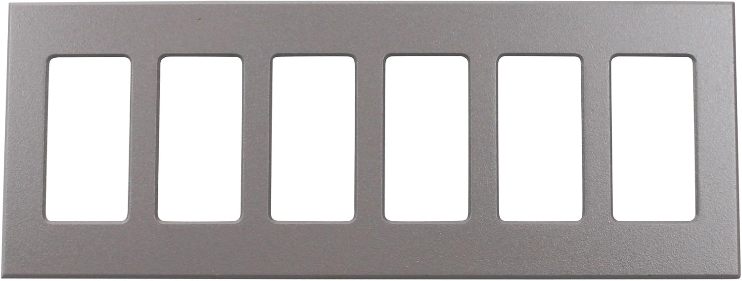 Lightolier COMFP6GR 6 Gang FacePlate Wall Plate, Gray