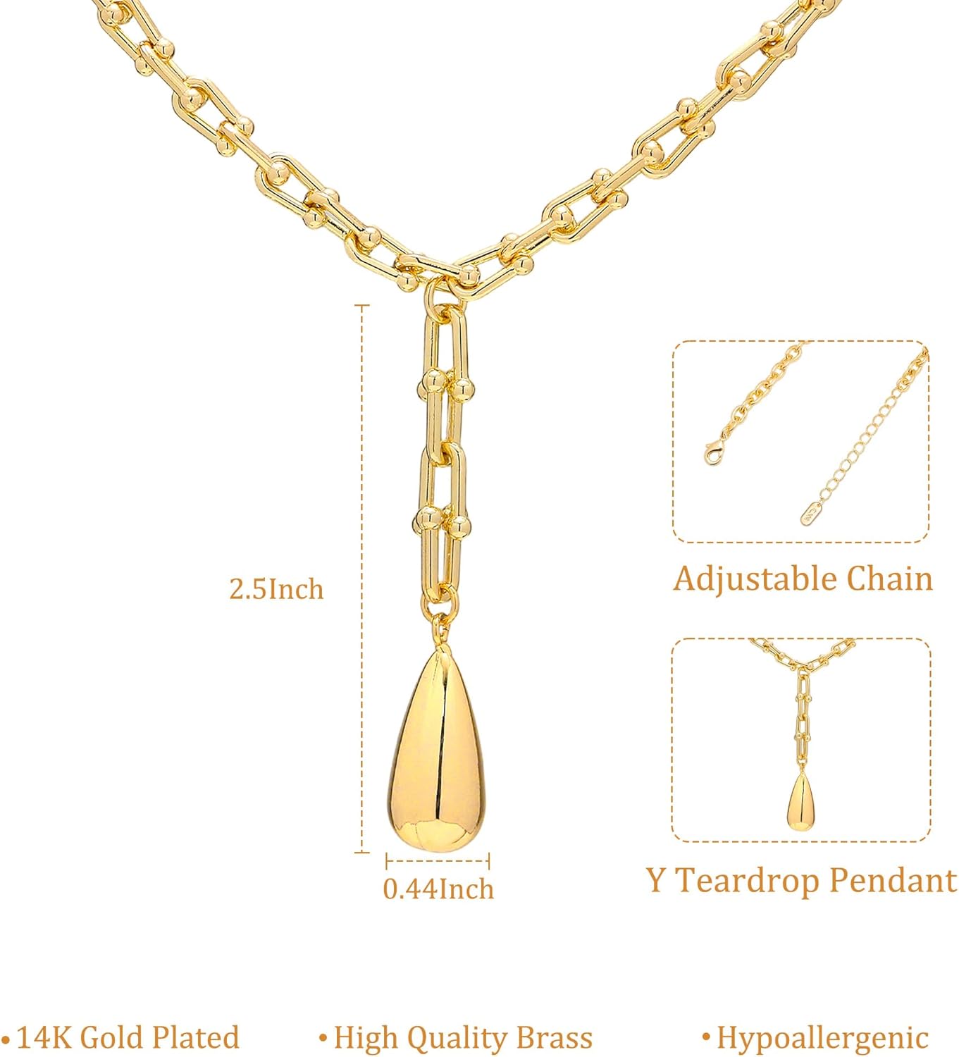 Minimalist 14K Gold Pendant Necklace for Women,Dainty Adjustable Chain with CZ,Valentines Day&Anniversary jewelry Gift for Women,Wife,Girlfriend - Image 3