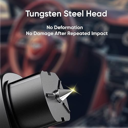 Miniatura 7 de Paquete de 4 llaves para romper ventanas de automóvil, cortador de cinturón de seguridad, rompedor de vidrio 3 en 1 y cortador de cinturón de