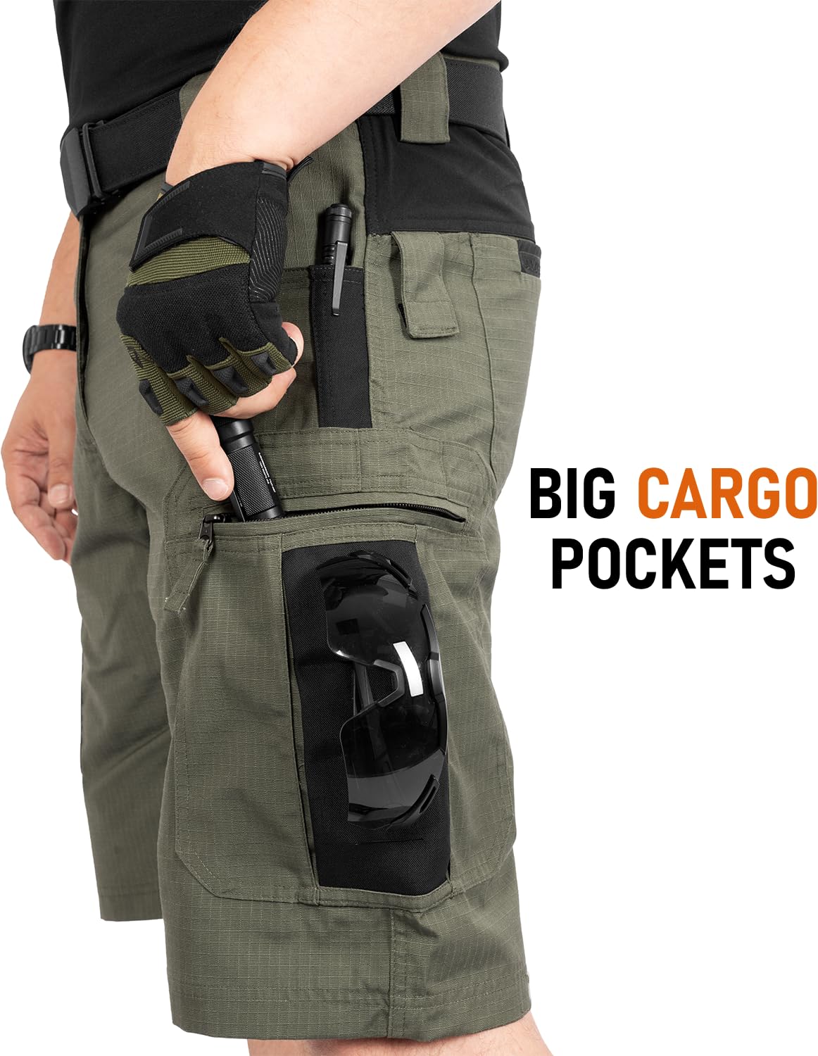 ACE Schakal Cargo-Hose kurz - Einsatz-Shorts mit Stretch-Bund für Männer - Taktische Outdoor-Hosen für Herren