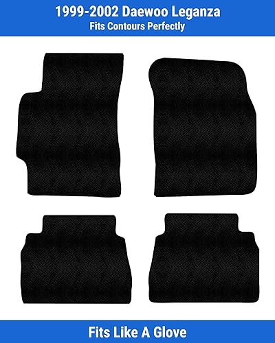 Miniatura 2 de Custom Fit Front & Rear Carpet Floor Mats, Black, Compatible with Daewoo Leganza 2002 2001 2000 1999