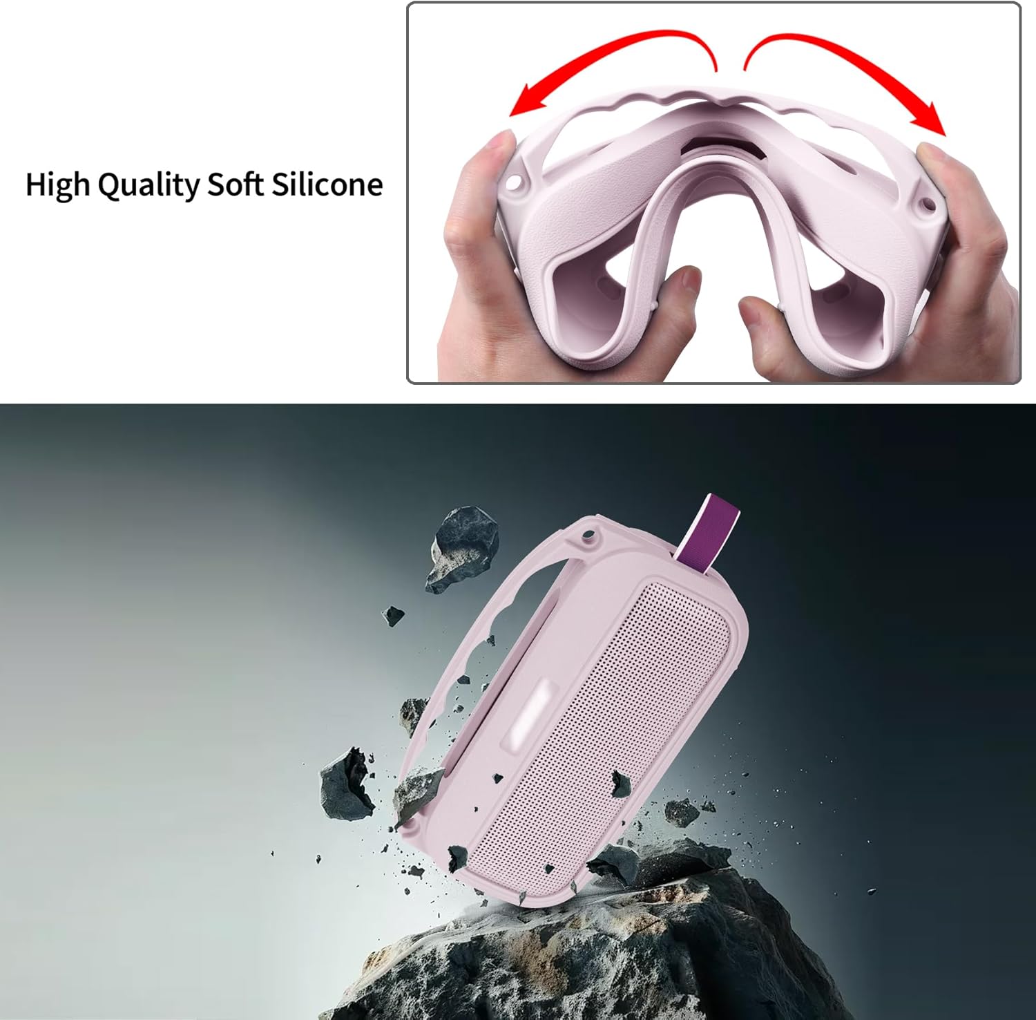 Silicone Cover Compatible with Bose SoundLink Flex 2nd Gen/Bose SoundLink Flex Portable Speaker (Petal Pink) - Image 7