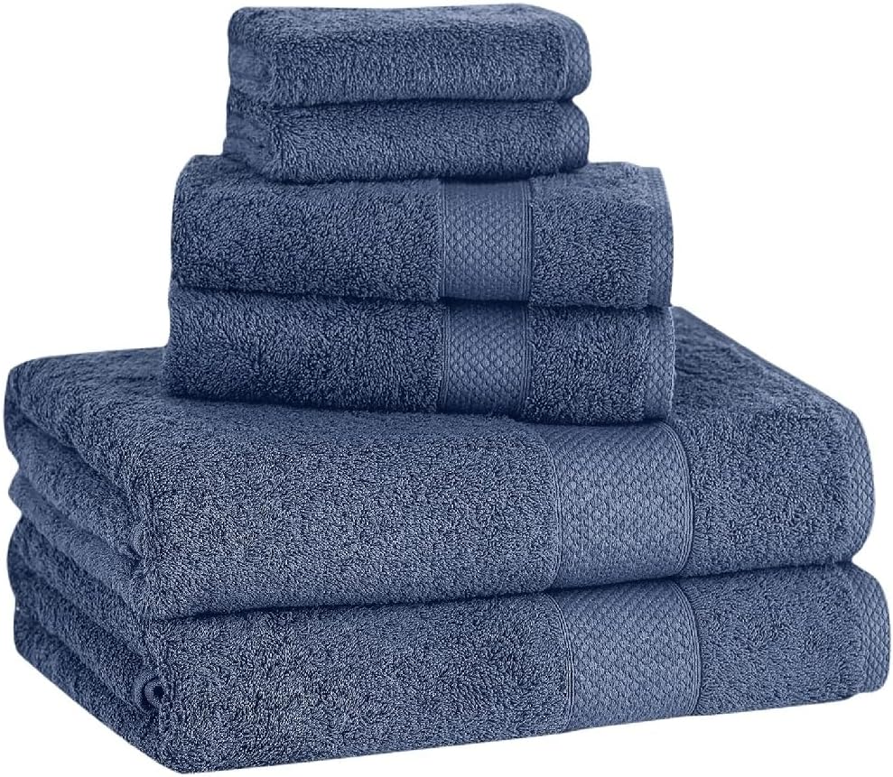 Water Absorbent Towels and Towels 6-Piece Set, Bathroom Towel Set, Cotton Quick Drying