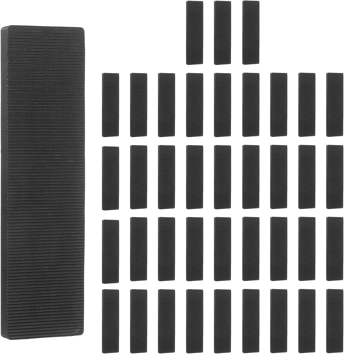 uxcell 60 PCS Plastic Flat Shims, 15/64 Inch Structural Tile Shims for Leveling, Plastic Glazing Blocks for Home Improvement Level, Toilet, Window, Frame Spacers, Black