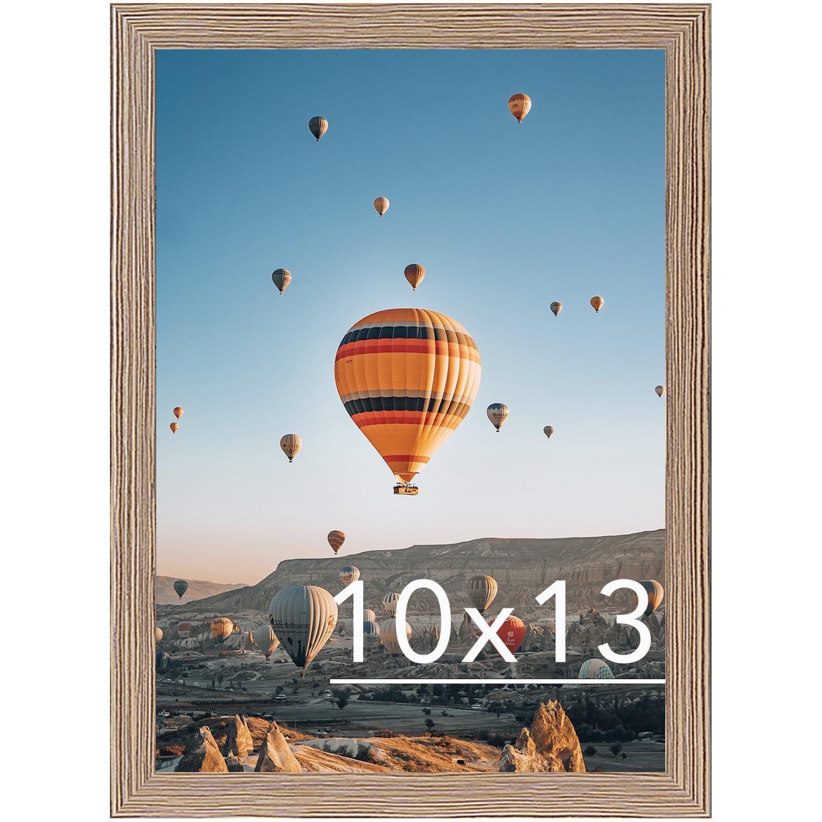JCJMY 10x13 Picture Frame Rustic Brown for Wall Hanging, Wall Mounting Horizontally or Vertically, 10 x 13 Wall Gallery Poster Photo Frame with Shatter Resistant Plexiglass, Rustic Brown