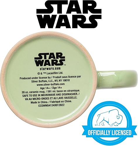 Miniatura 28 de Silver Buffalo Star Wars The Mandalorian Repeat Poses - Taza de café de cerámica estilo campista, 20 onzas Repetir Poses