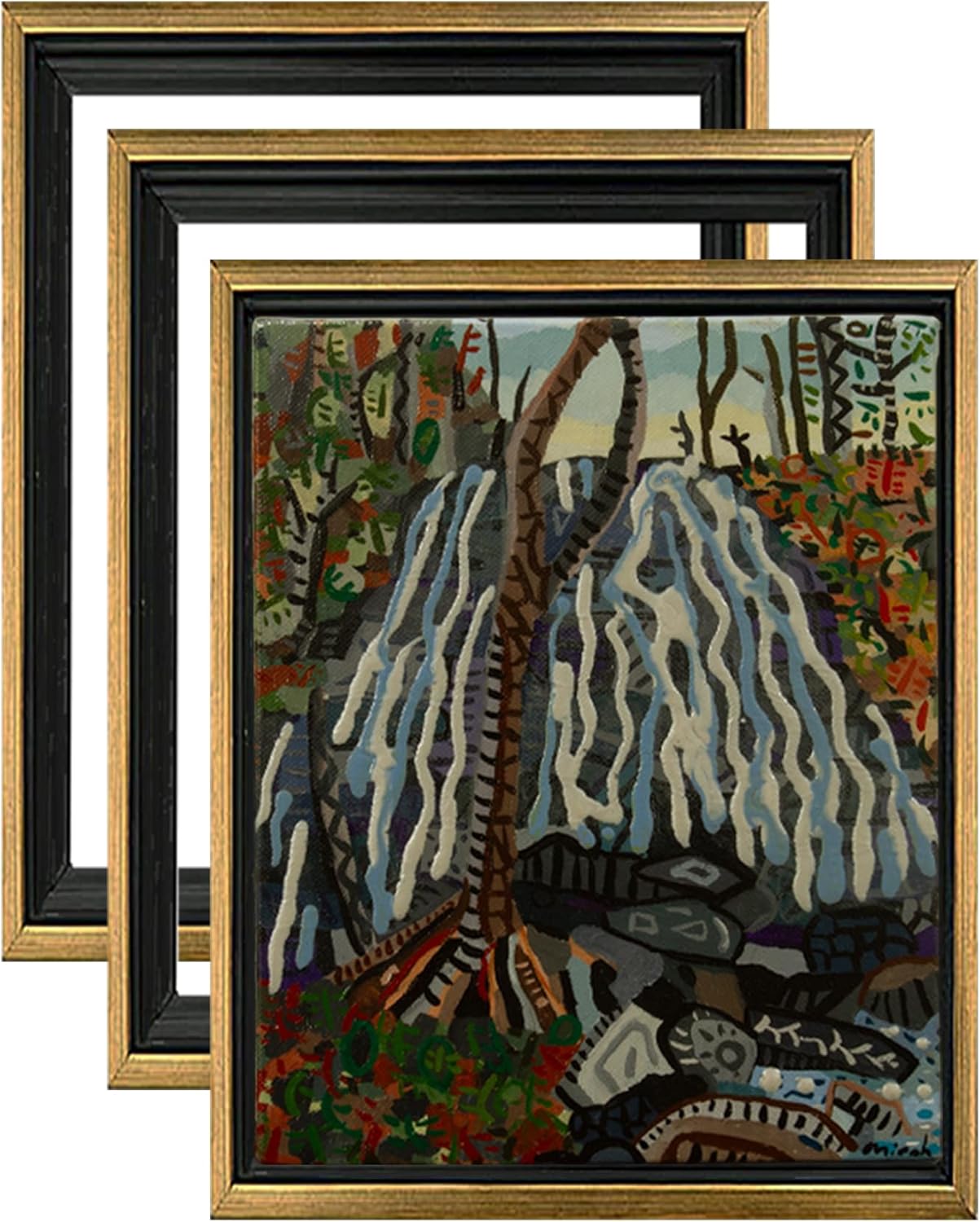 Jerry's Artarama Cardinali Renewal Core Floater Frame, Antique Gold 12x16, 1 1/2" Deep, 3 Pack - No Glass or Backing, Hardware Included, Simple DIY Assembly, Floating Canvas Illusion Frame