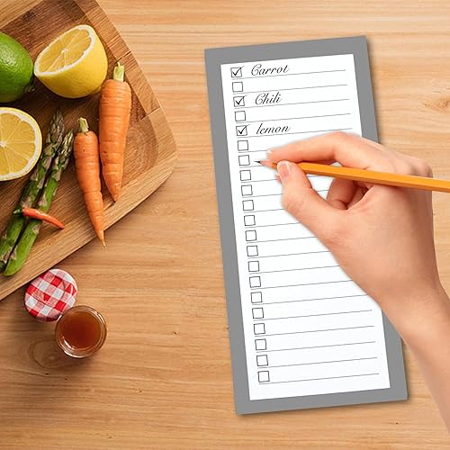 Miniatura 27 de Paquete de 4 blocs de notas magnéticos para refrigerador, lista de comestibles, almohadilla magnética grande para refrigerador, diseño trasero