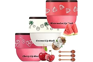 3 PCS Bee Balm Lip Mask Honey Pot: Watermelon, Cherry, Coconut