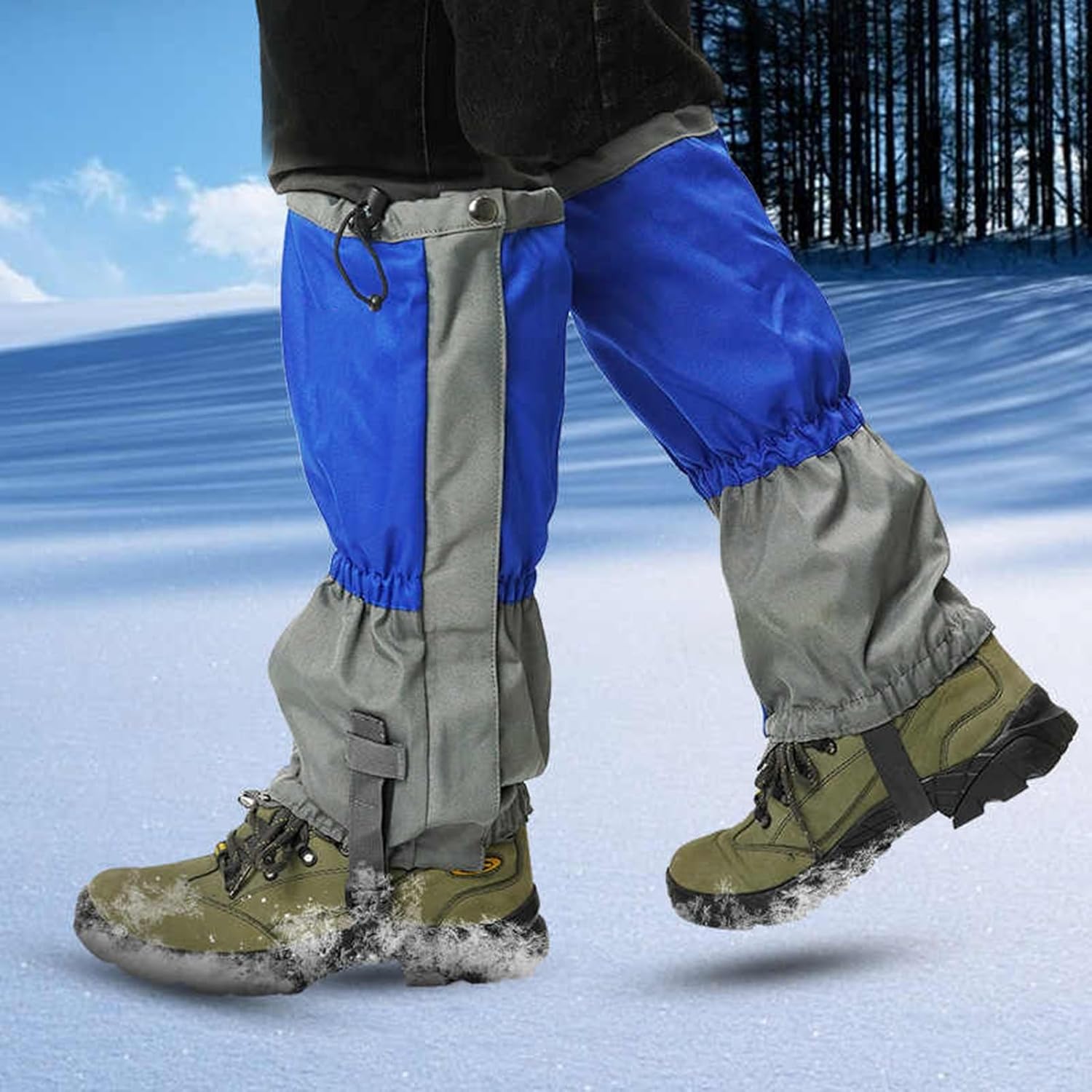 Leg Gaiters,Mountaineering Adjustable Shoe Covers,Foldable Gaiters and Snow Covers,for Mountain Skiing Hiking Rock Climbing