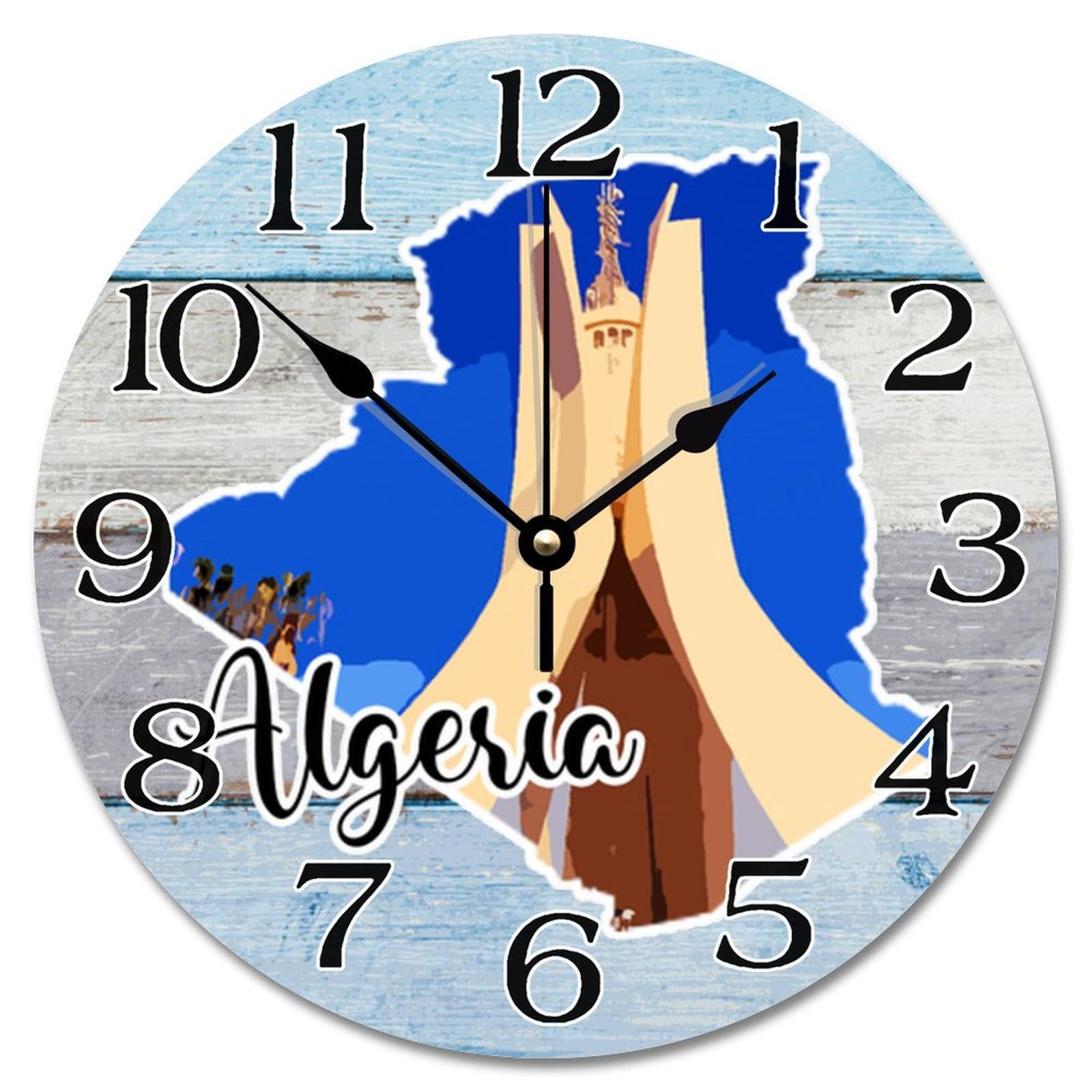 Horloge Algérie cadeau pour ami étranger decoration murale ronde de 30 cm