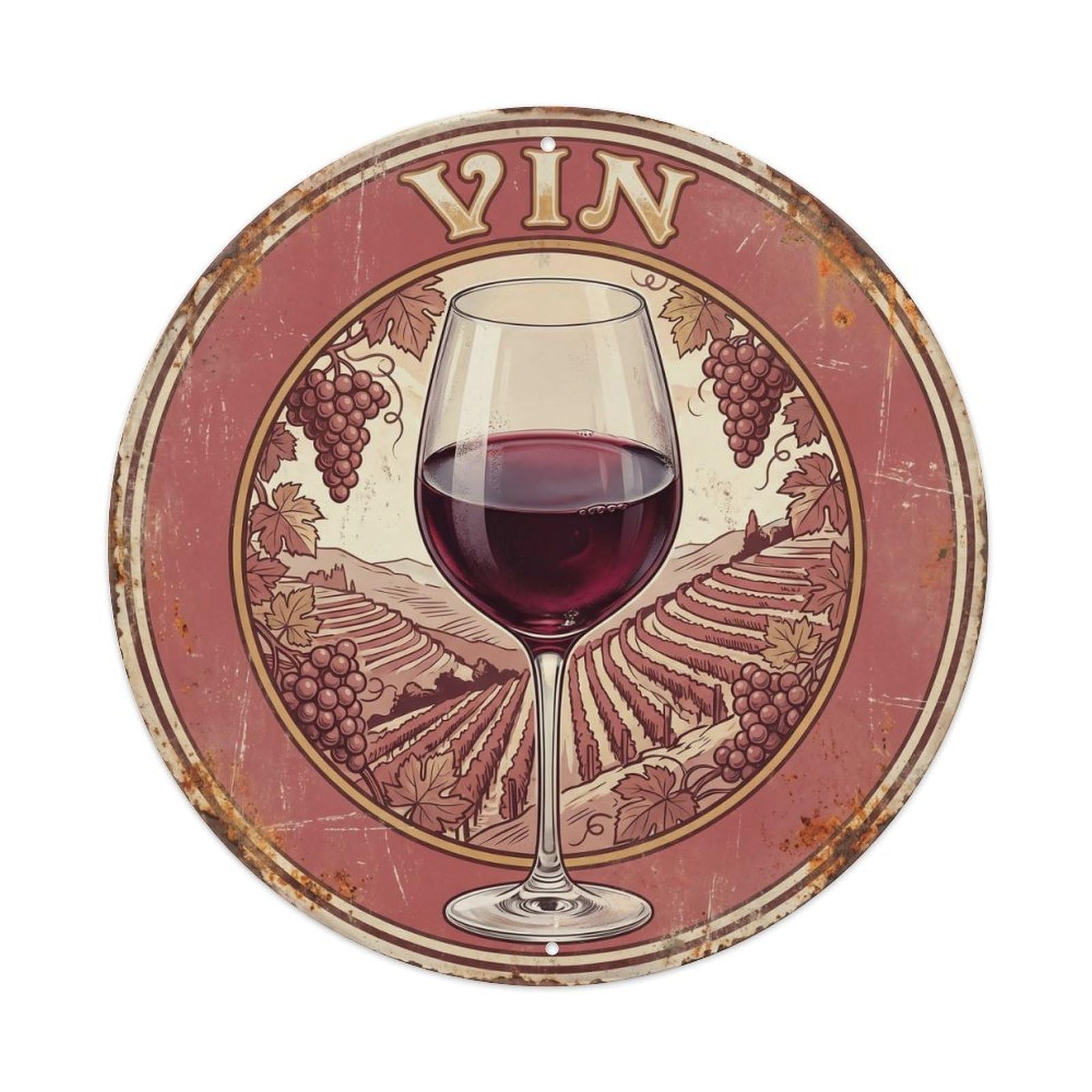 Wine Cellar Vineyard Cuisine Culture Market Travel Metal Tin Sign