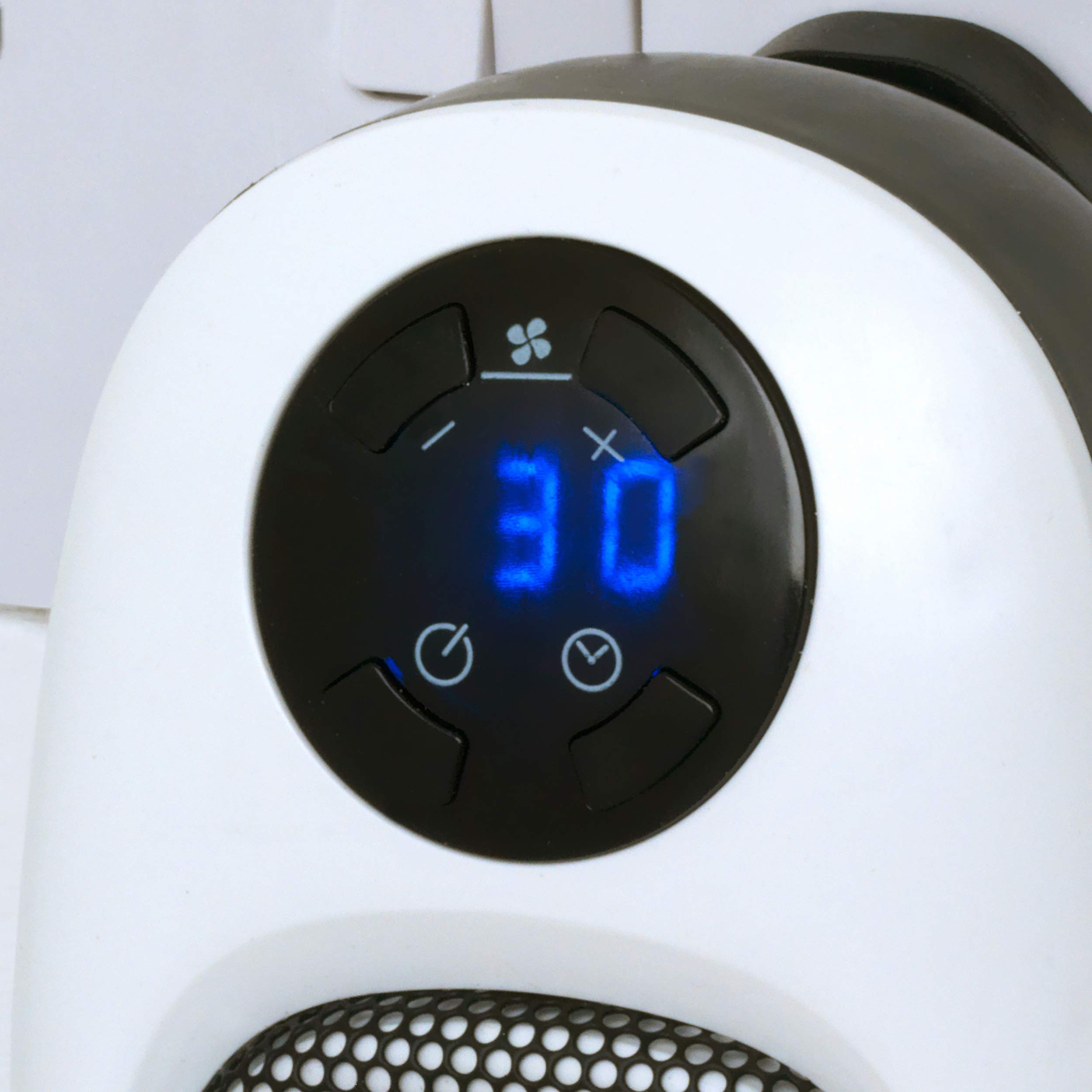 Beldray® EH3001STK Compact Digital Plug-in Portable Heater with LED  Display, 2 Fan Speeds, Swivel Plug, Auto Cool-Down, 500 W : Amazon.co.uk:  Home u0026 Kitchen