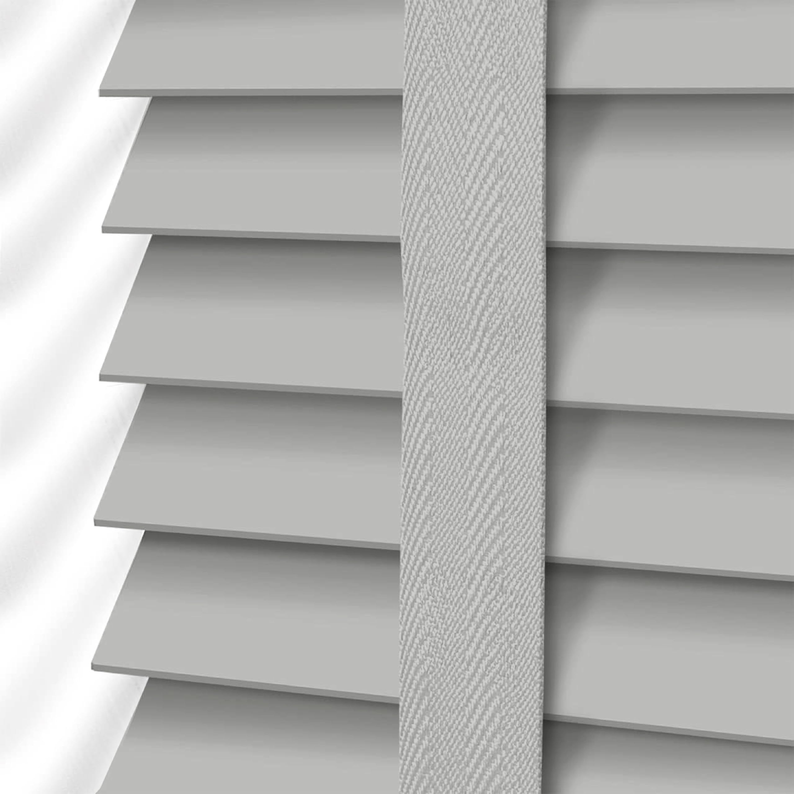 Ev Dekor Grey Faux Wood Wooden Pvc Window Venetian Blind/Blinds - Easy Fit Child Safe Trimmable Shutters - 50Mm Slats With Matching Facia (, Width: 105Cm / Length: 213Cm)