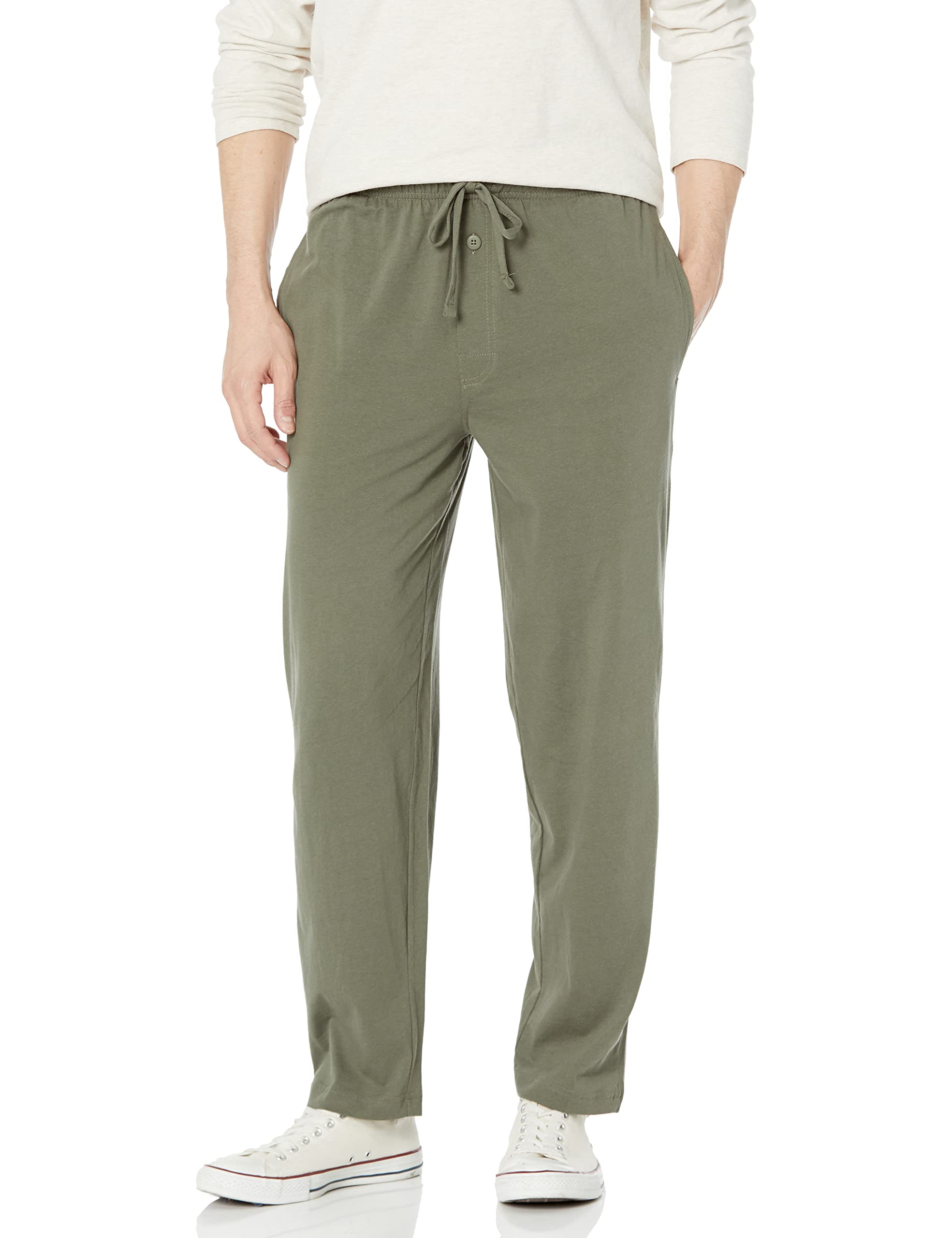 Fruit of the LoomMen's 1-Pack Extended Sizes Jersey Knit Sleep Pant, Dark Green, Large