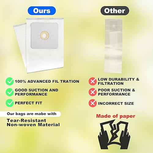 Miniatura 4 de 391 Bolsas de vacío centrales para aspiradora Nutone, bolsas de repuesto para aspiradora Nutone CV350, CV352, CV353, CV450, CV653-6 unidades