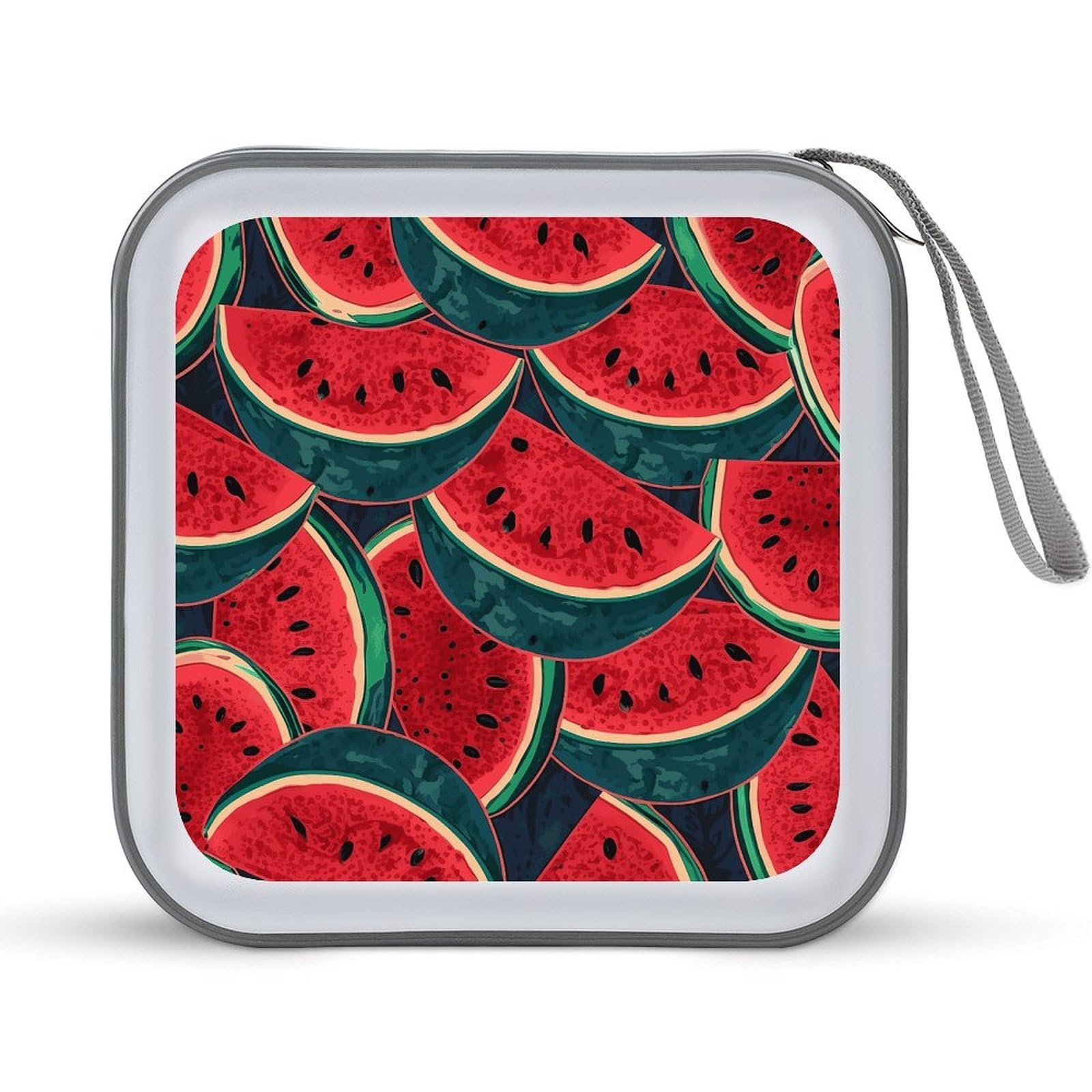 VstaDank Red Watermelon DVD Case 40 Capacity Protective Storage Organizer Binder Booklet Album Portable Disc Wallet Car CD Disc Holder Hard Plastic CD Case CD DVD Case Holder