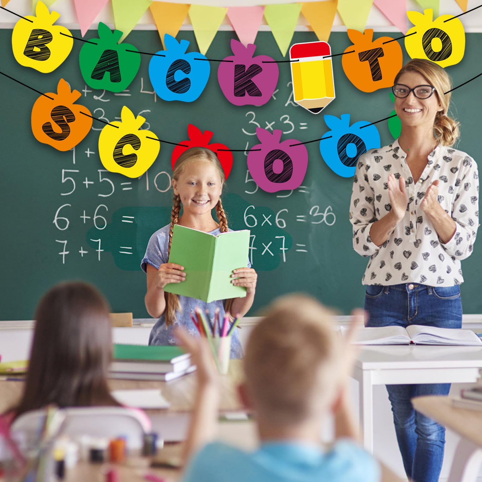 Back to School Banner Ritorno alle Decorazioni Scolastiche Striscione di Bentornato per Decorazioni in Classe