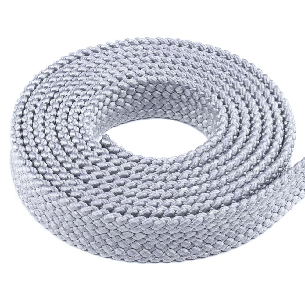 Silver Gray, 10 Feet, 1 Inch PolyPro Rope - Flat Hollow Braid