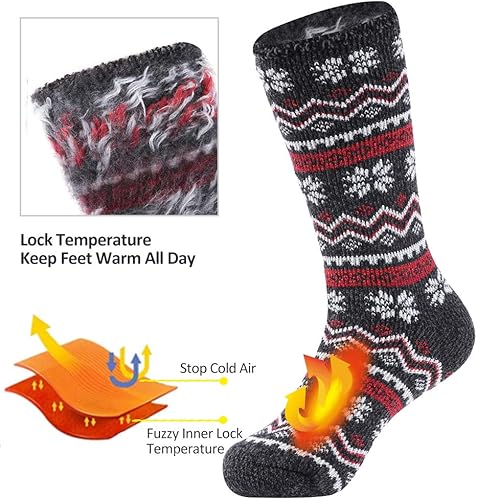 Miniatura 5 de Calcetines deportivos térmicos, cálidos, unisex, gruesos, con aislamiento térmico, para invierno