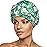 INNELO Luxury Shower Cap for Women Reusable Waterproof, Double Layered Shower Hair Cap with Adjustable Elastic Strap, Large Satin Lined Shower Bath Cap for Long Curly Straight Hair, Palm leaves