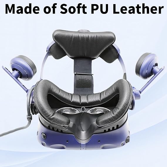 TamBee Vive Sponge Mat Breathable PU Face Foam Replacement Compitable for HTC Vive Headset PU Leather with Holes Eye Mask Black - 12mm (Vive Face Foam)