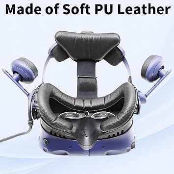TamBee Vive Sponge Mat Breathable PU Face Foam Replacement Compitable for HTC Vive Headset PU Leather with Holes Eye Mask Black - 12mm (Vive Face Foam)