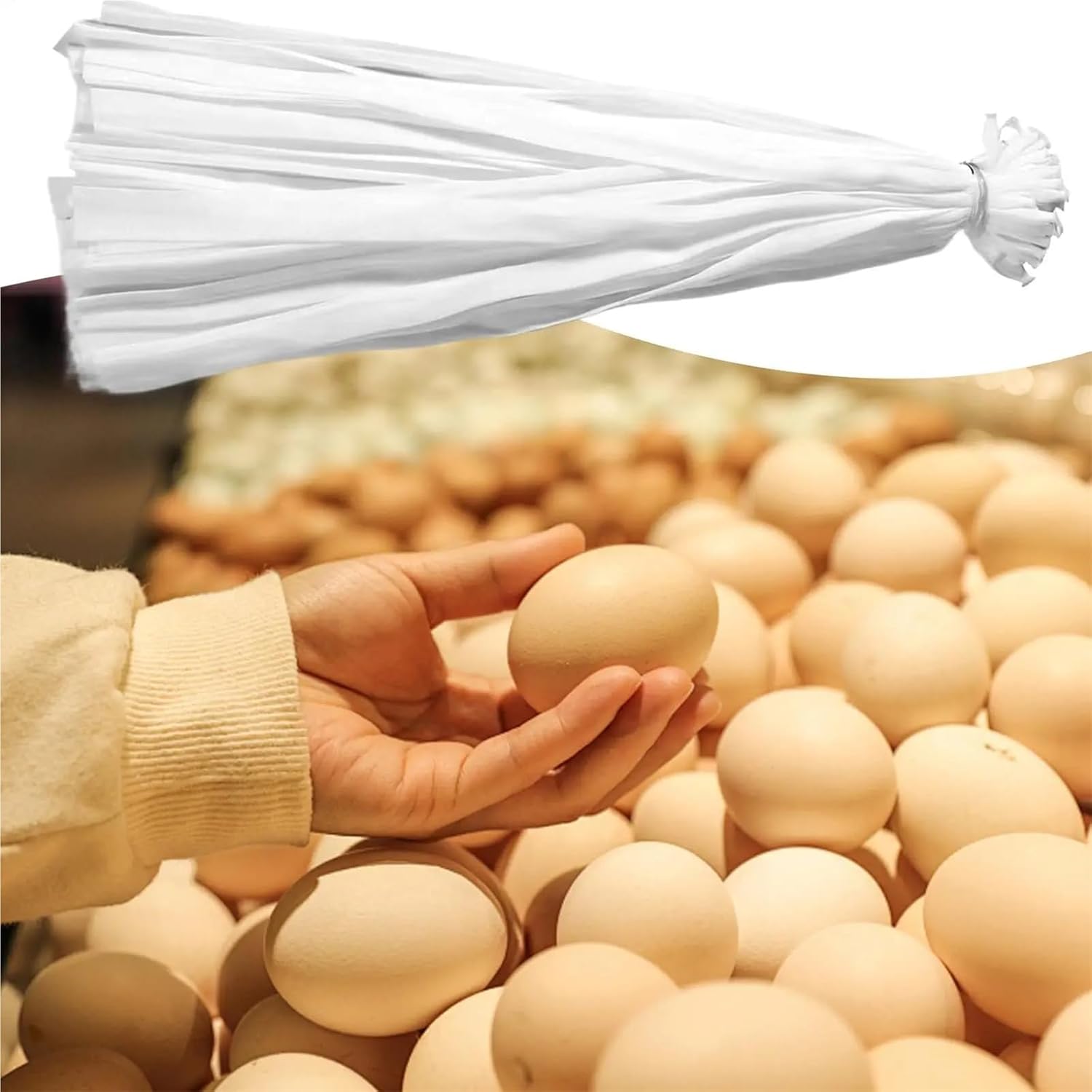 Mesh Produce Bags 600 Pieces Mesh Produce Bags Stretchable Net Bag For Vegetables With Loop-Style Closures 15.7 Inch Reusable Net Food For Grocery Shopping(White)