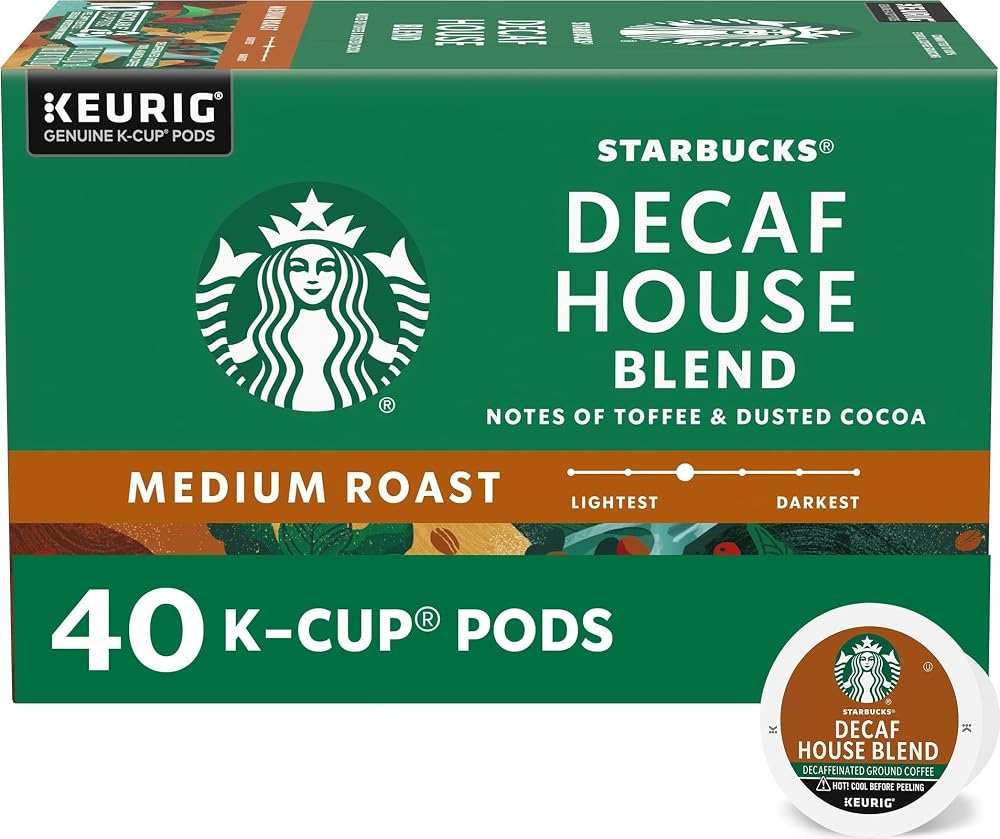 Cápsulas de café K-Cup, mezcla descafeinada de casa, tostado medio, 40 unidades