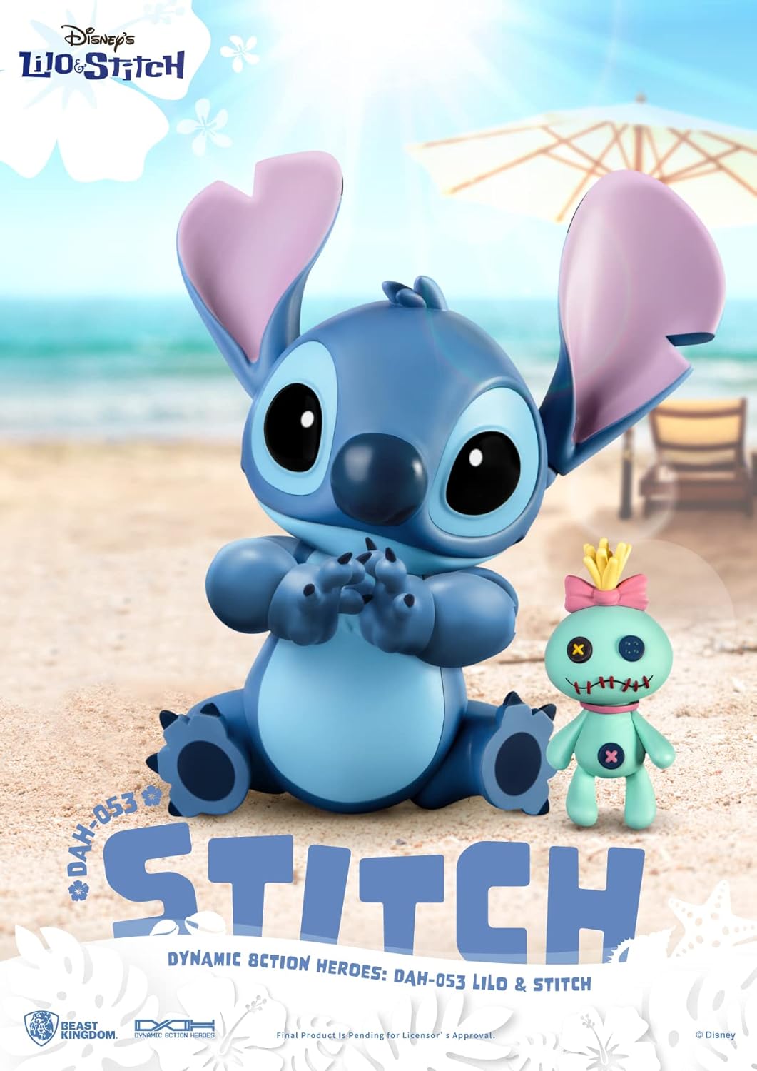 Beast Kingdom Lilo & Stitch: Stitch DAH-053 Dynamic 8ction Heroes Action Figure, Multicolor