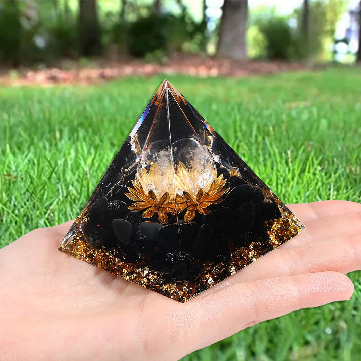 XIANNVXI Healing Crystals Tower,Orgonite Orgone Tower,Lotus Flower Obsidian Crystal Gemstone Wiccan Gifts Witchy Gifts for Women Men Cool Stuff for Bedroom - Image 2