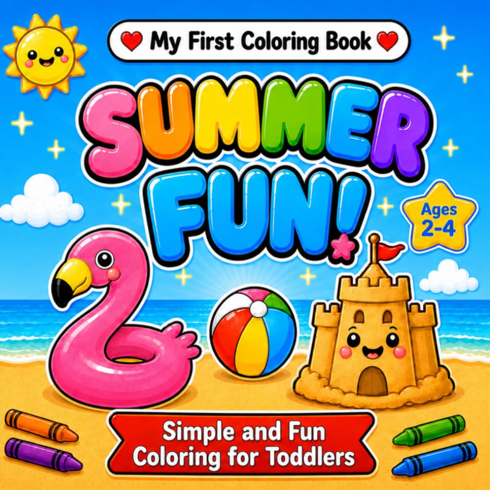 My First Coloring Book: Summer Fun!: Simple and Fun Coloring for Toddlers