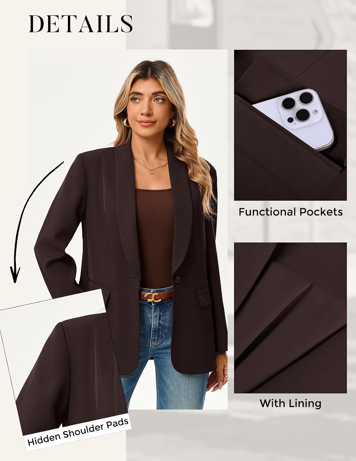 GRACE KARIN Women 2026 Business Casual Blazer,Fall Work Office Suit Jackets