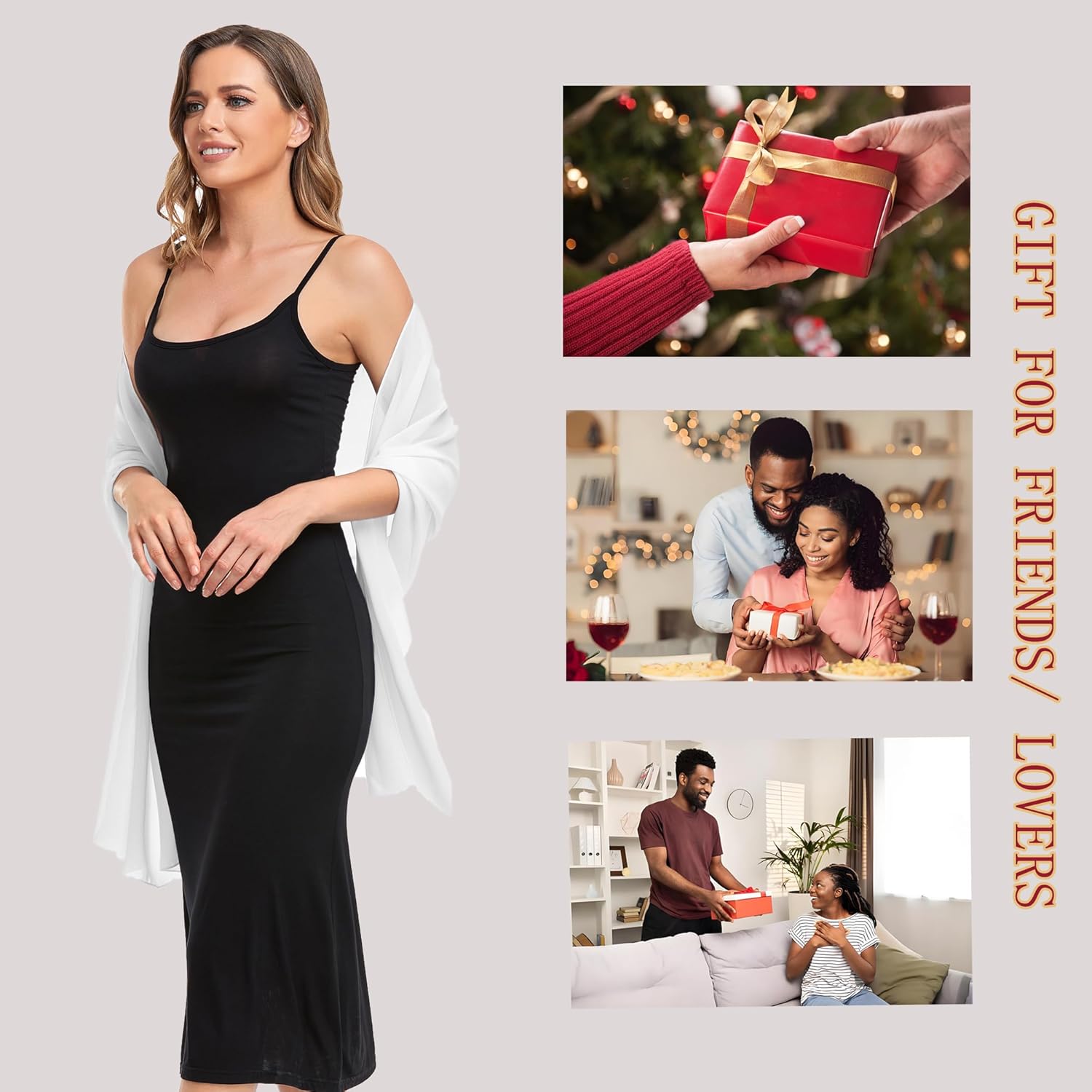 Shawls and Wraps for Evening Dresses Sheer Chiffon Women Elegant Soft Silky Wraps Wedding Bridal Scarf - Image 5