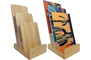 Elegant 3-Tier Pine Wood Art Print Display Stand for Vendors
