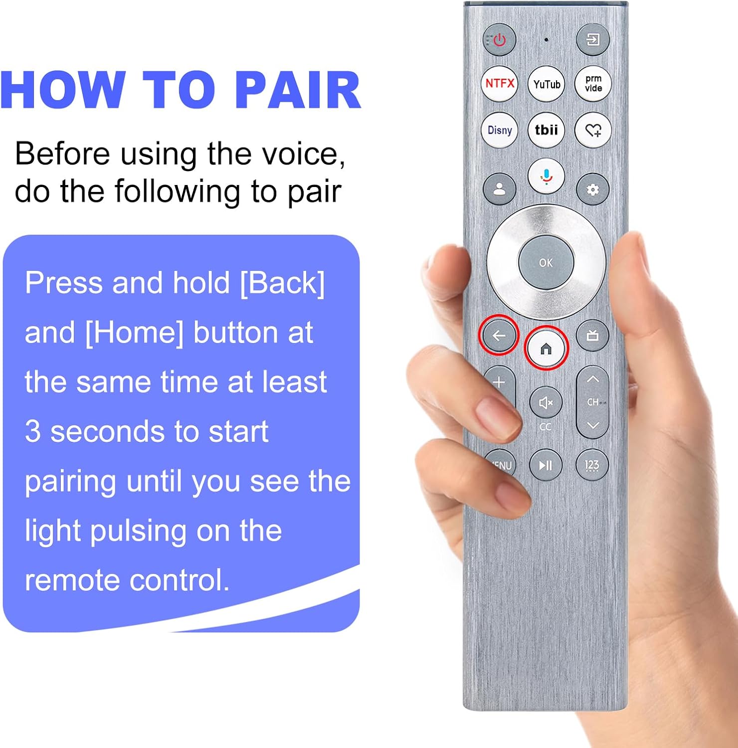 ERF6A80 Replace Voice Remote Control with Backlit fit for Hisense U6 U7 U8