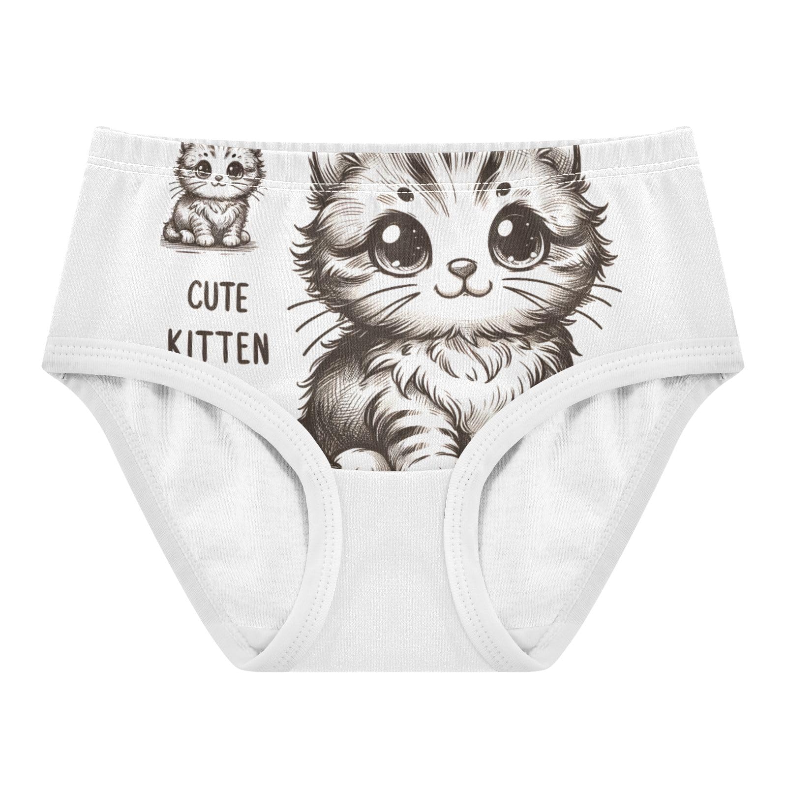 ALAZA Toddler Girls Cotton Hipster Underwear Soft Cartoon Cute Kitten 2 Pack 2T
