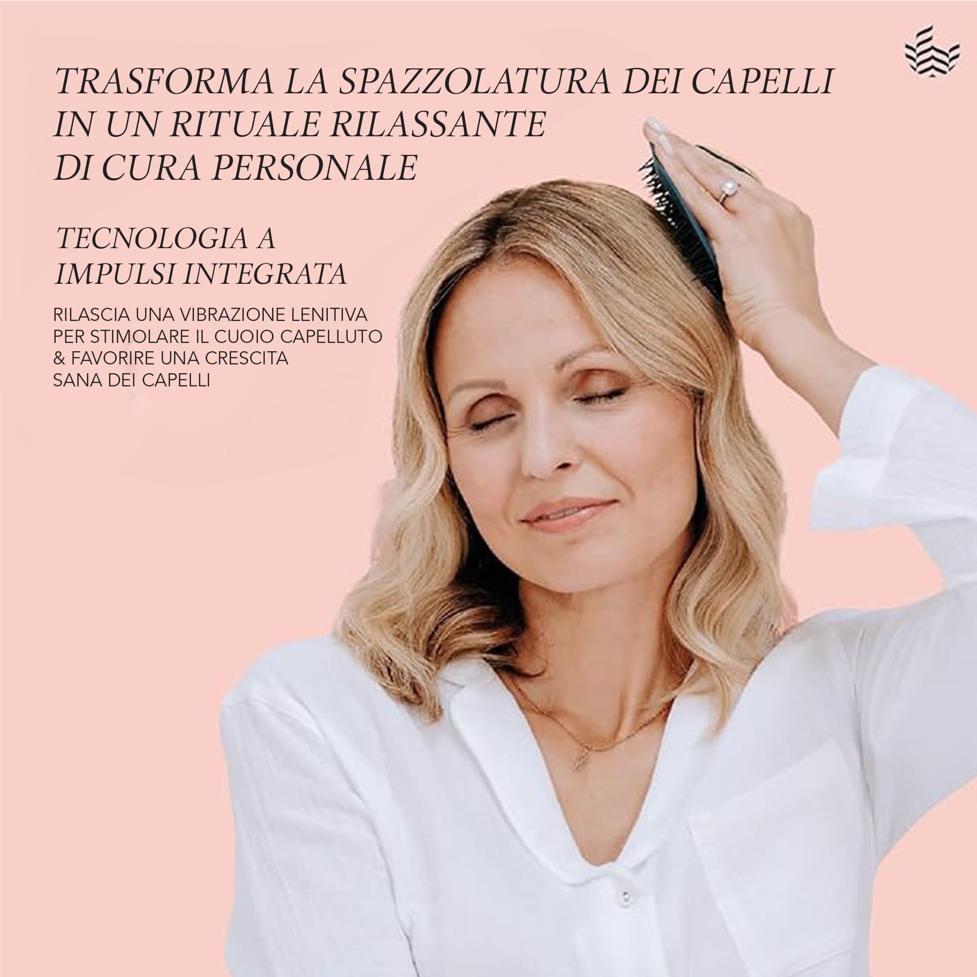 Manta Pulse Hair, Head & Scalp Massager, Shampoo Pennello ed Esfoliante Secco del Cuoio Capelluto, Stimola, Esfolia, Spazzola per capelli Minima Rottura, 100% Impermeabile Doccia Spazzola per Capelli