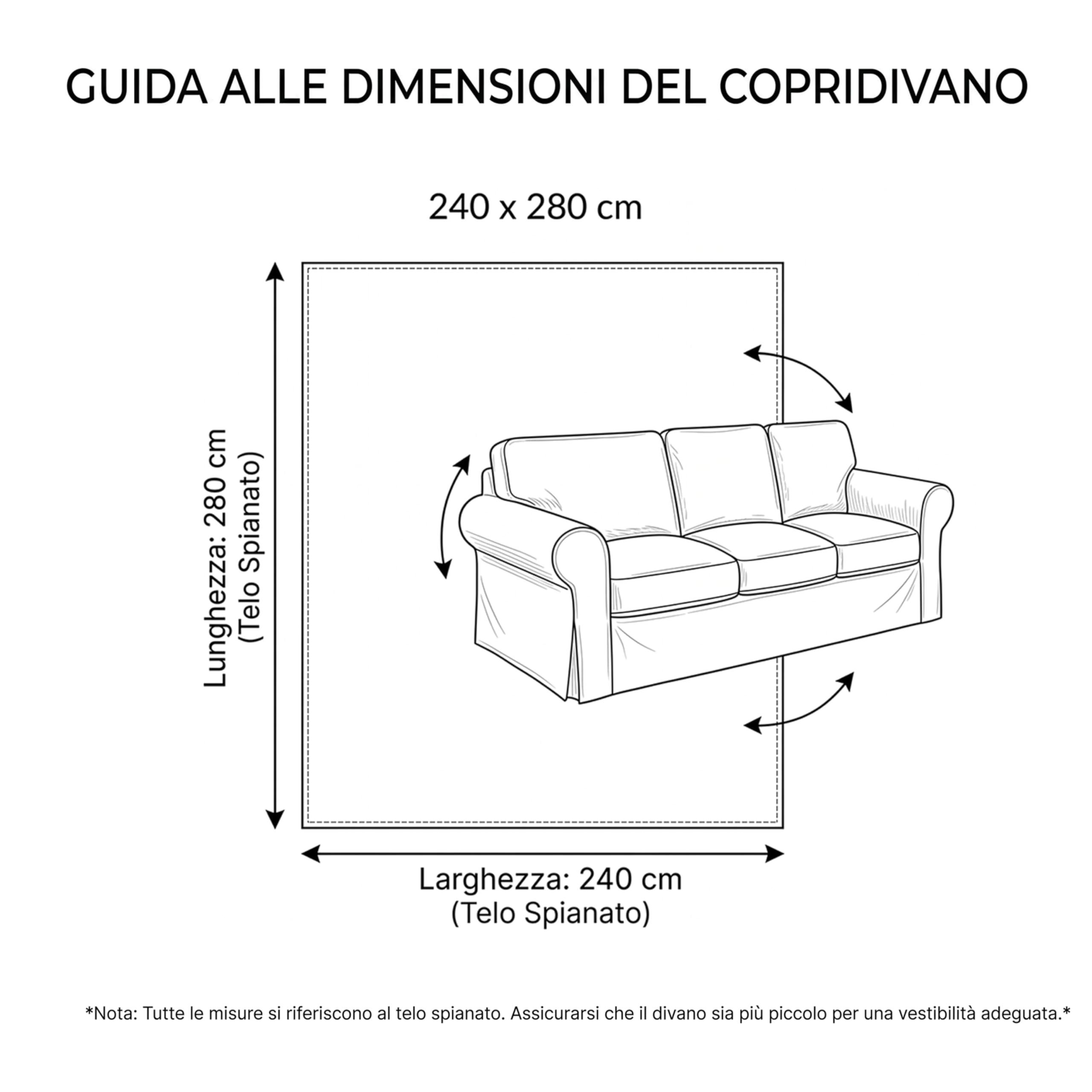 VKZ Copriletto Granfoulard 240 x 280 cm, Telo Copritutto Multiuso per Letto e Divano, Gran Foulard per Divano, Fantasia Coralli Rosso e Oro