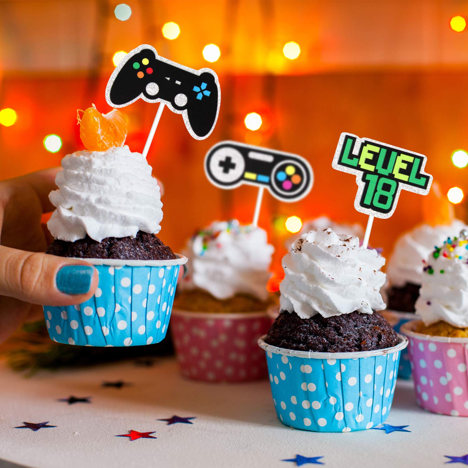 Tortenaufsatz 'Happy 18th Birthday' Videospiel-Design – Perfekte Deko Für Jungs-Geburtstagskuchen