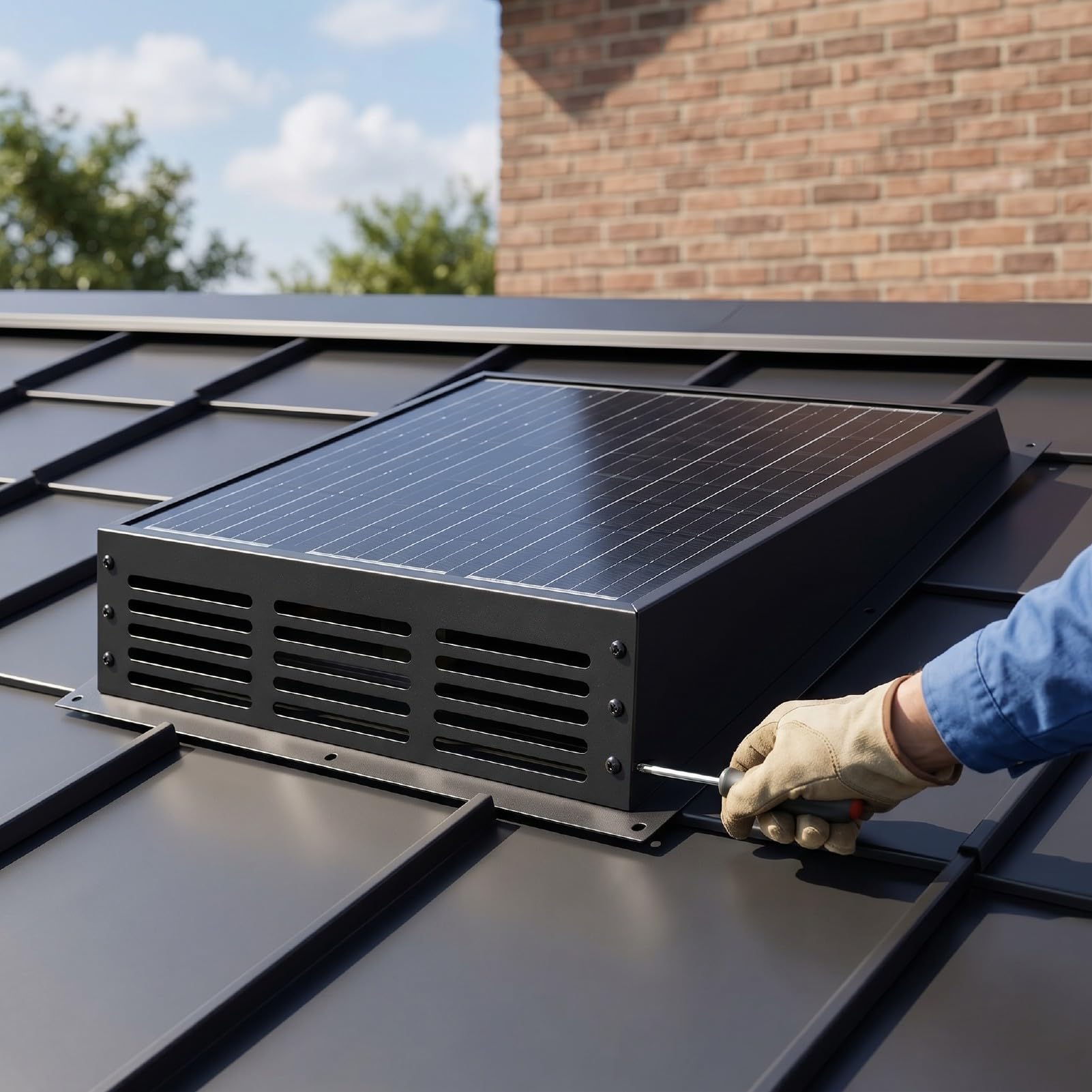 Zunate Słoneczny Wentylator Dachowy 430 CFM, Wodoodporny Słoneczny Wentylator Wyciągowy IP67 do Garażu na Poddaszu RV Shed Kurnik, Wysokowydajny na Poddaszu Zasilany energią słoneczną z Panelem