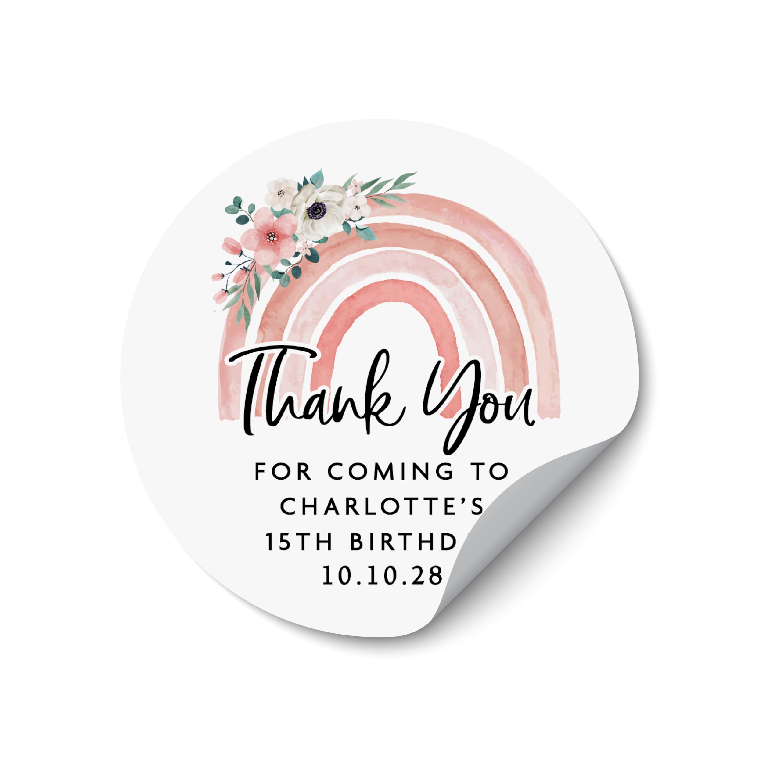 Personalized Mermaid Birthday Favor Stickers, Party Guest Thank You, Favor Thank You Labels, Quick Print Birthday Labels, Themed Stickers - BD37
