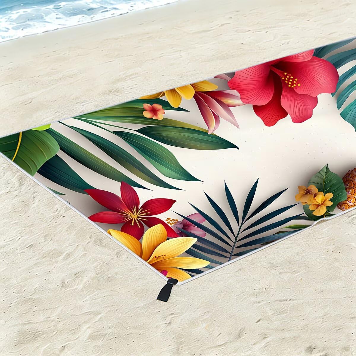 Telo Mare Microfibra, Telo Mare Grande 90x200cm 2 Pezzi, Asciugamano Palestra Donna Asciugatura Rapida, Antisabbia Asciugamano Microfibra, Leggero Asciugamani Palestra per Regalo Donna (Fiore) -4454