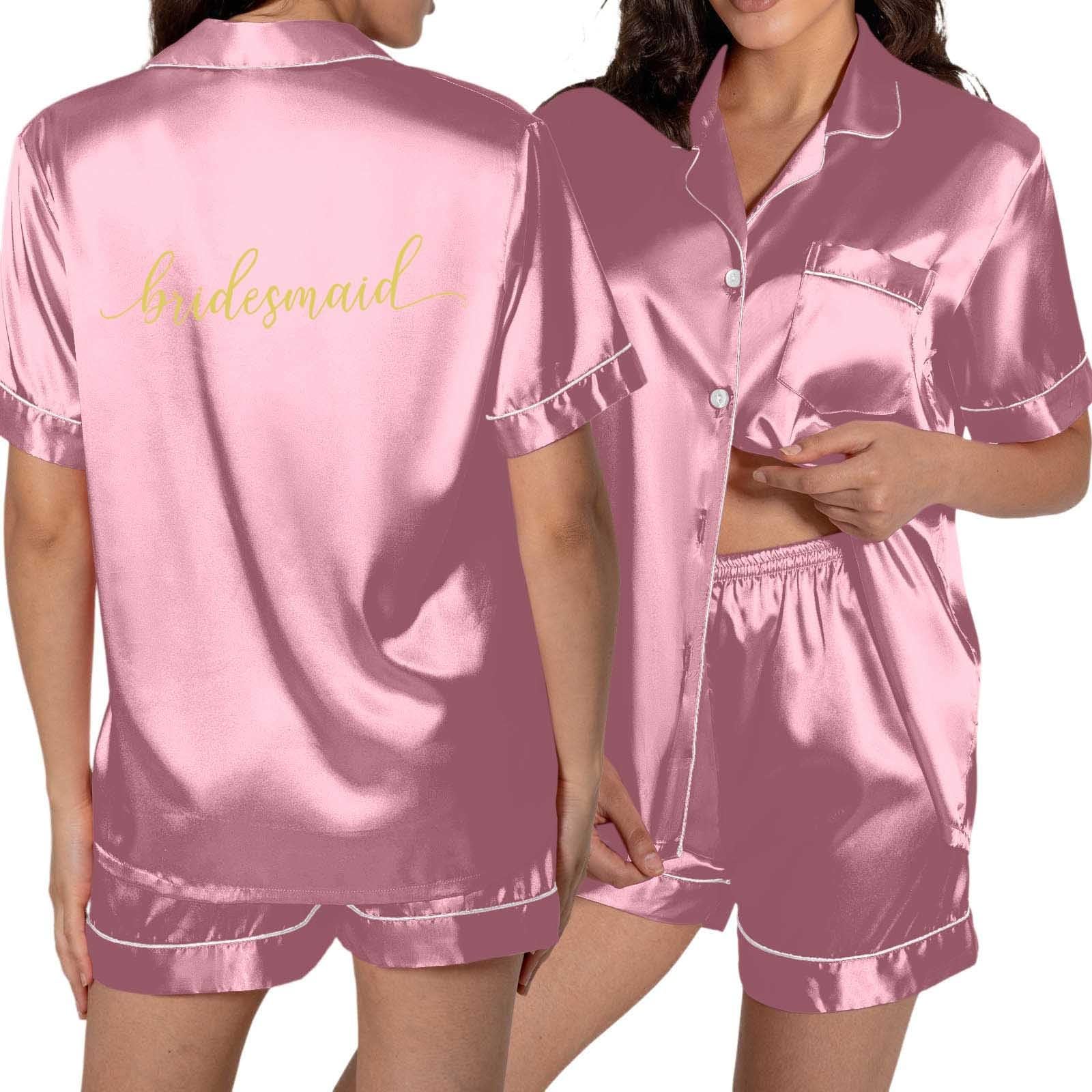 Generisch Combinaison short décontractée pour femme avec bouton de poche et design imprimé pour la détente et le confort au quotidien, Rose, XL